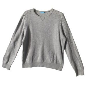 J McLaughlin Crewneck Sweater Casual Long Sleeve Gray Knitwear Pullover Top Sz M